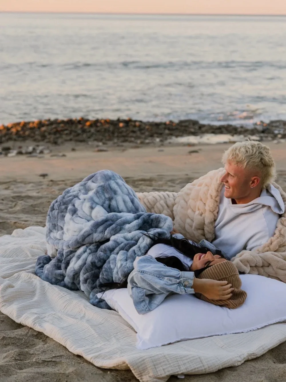 Malibu Blue Plush Lola Blanket